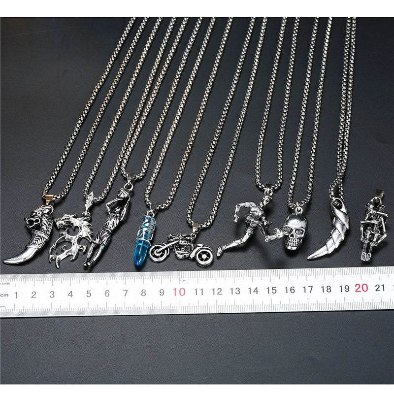 Retro Skull Alloy Plating Halloween Unisex Necklace