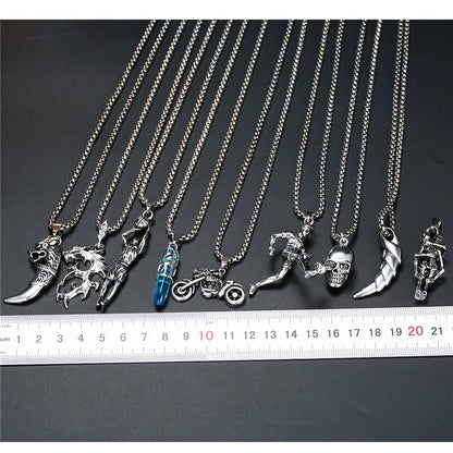 Retro Skull Alloy Plating Halloween Unisex Necklace