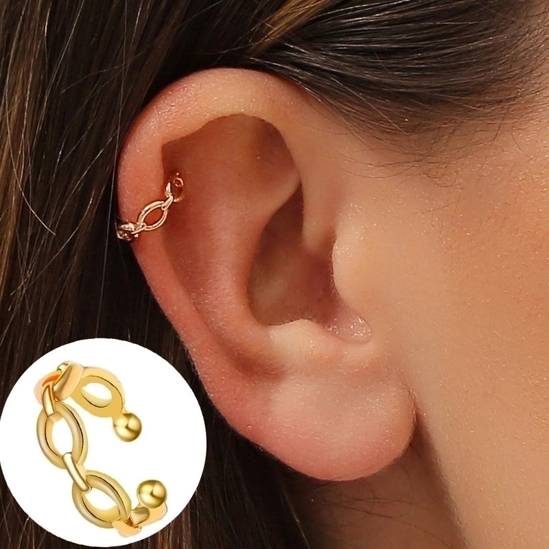 1 Piece Minimalist Commute Geometric Inlay Copper Zircon Ear Cuffs