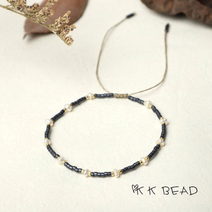 1 Piece Minimalist Color Block Freshwater Pearl Glass Beaded Bracelets