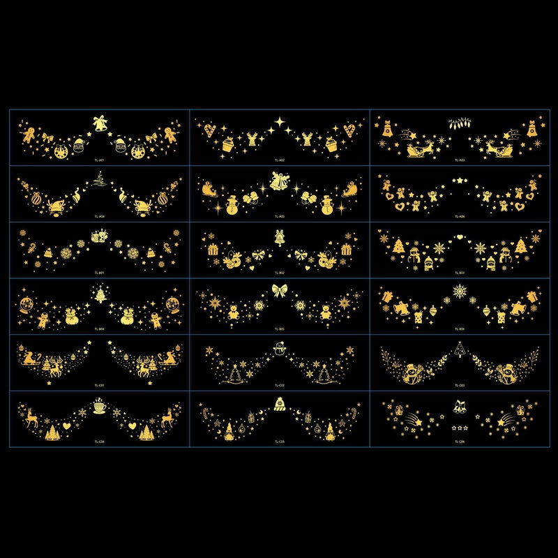 Christmas Christmas Tree Santa Claus Elk Transfer Decal Tattoos & Body Art 1 Set