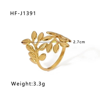 Stainless Steel 18K Gold Plated Modern Style Plating Geometric Open Rings