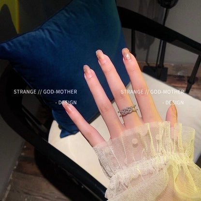 Minimalist Butterfly Copper Butterfly Inlay Zircon Open Ring