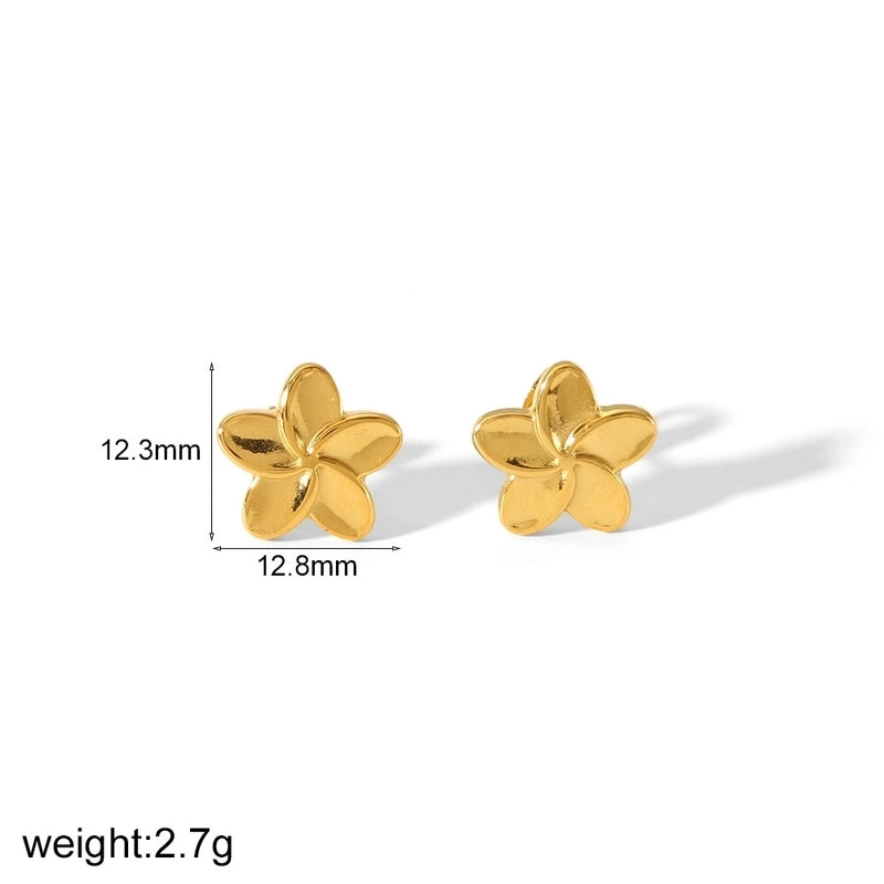 1 Pair Elegant Retro Flower Petal 304 Stainless Steel Drop Earrings