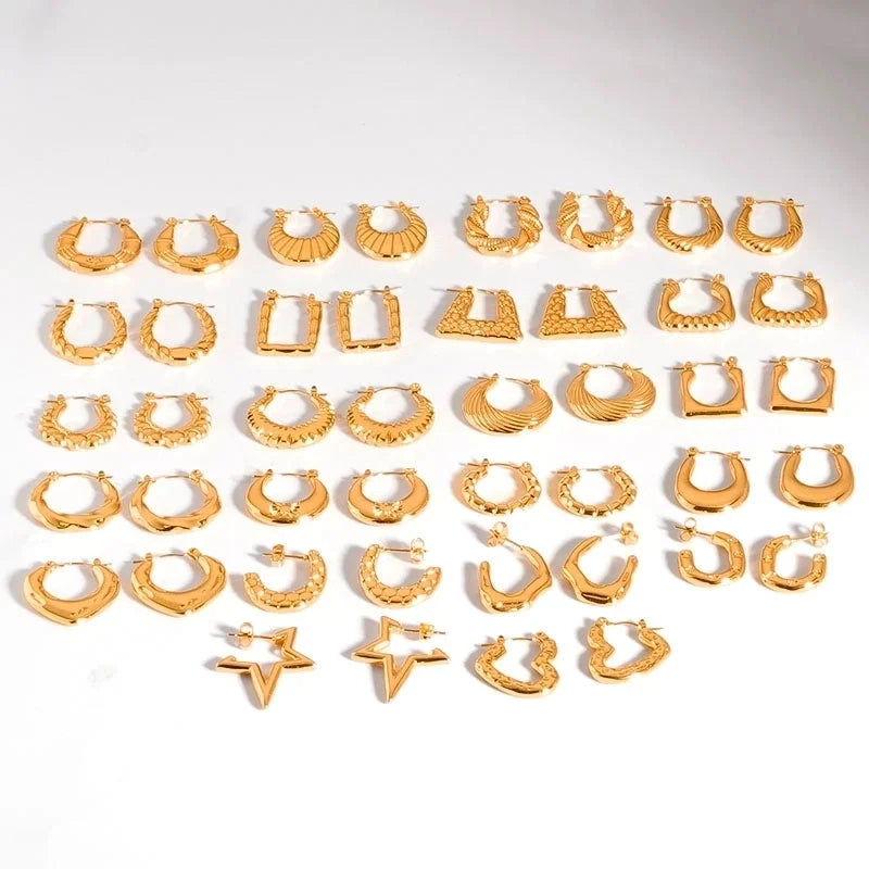 1 Pair Casual Modern Style Classic Style U Shape Geometric 304 Stainless Steel Titanium Steel 18K Gold Plated Earrings