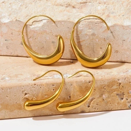 3 Pieces Minimalist Geometric Plating 304 Stainless Steel 16K Gold Plated White Gold Plated Gold Plated Drop Earrings