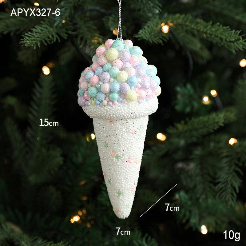 Christmas Cute Ice Cream Mushroom Foam Holiday Party Hanging Ornaments Decorations Hanging Ornaments