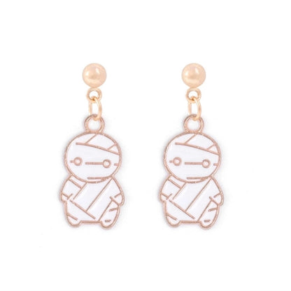 1 Pair Funny Cool Style Pumpkin Spider Web Ghost Enamel Zinc Alloy Drop Earrings