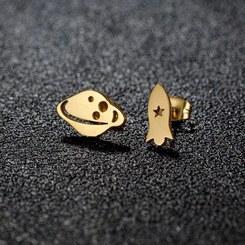 1 Pair Sweet Minimalist Artistic Animal Irregular Polishing Plating 304 Stainless Steel 18K Gold Plated Ear Studs