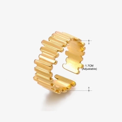 3 Pieces Basic Classic Style Geometric Leaf Stainless Steel Plating Open Rings