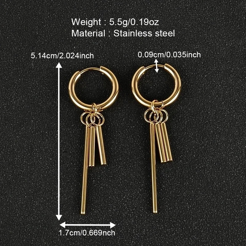 1 Pair Minimalist Classic Style Solid Color Polishing Plating 304 Stainless Steel 18K Gold Plated Drop Earrings