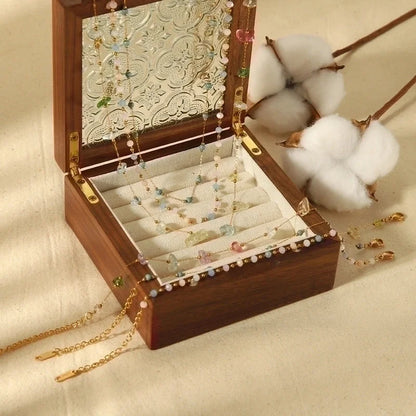 304 Stainless Steel 18K Gold Plated Minimalist Classic Style Polishing Plating Inlay Round Natural Stone Bracelets Anklet Necklace