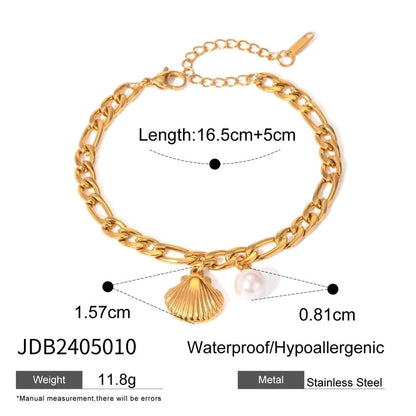 Vacation Beach Shell 304 Stainless Steel Bracelets In Bulk