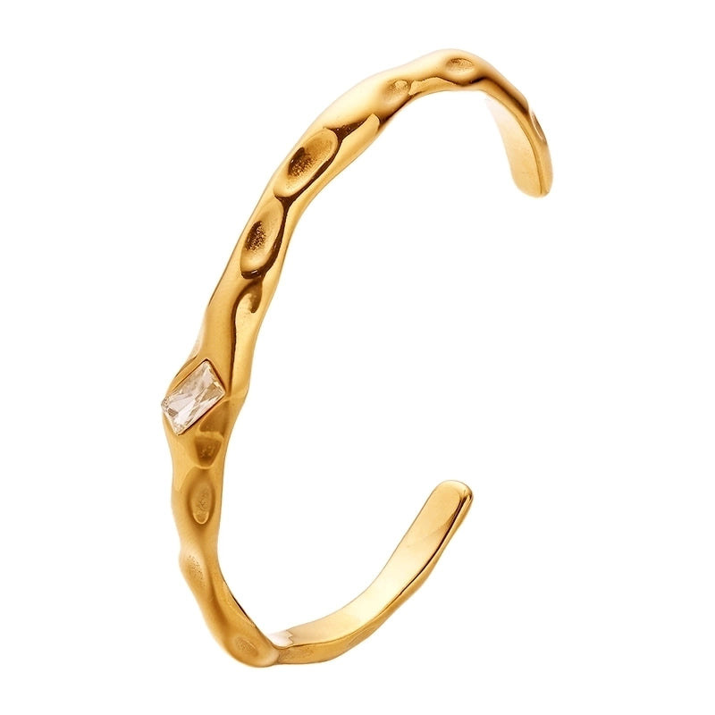 Casual Minimalist Irregular 304 Stainless Steel Bangle In Bulk