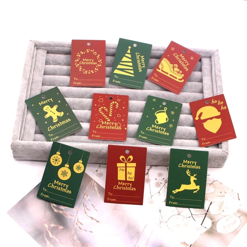 100 PCS/Package Minimalist Classic Style Christmas Color Block Jewelry Packaging Cards