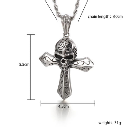 Retro Punk Skull Alloy Iron Halloween Men'S Pendant Necklace