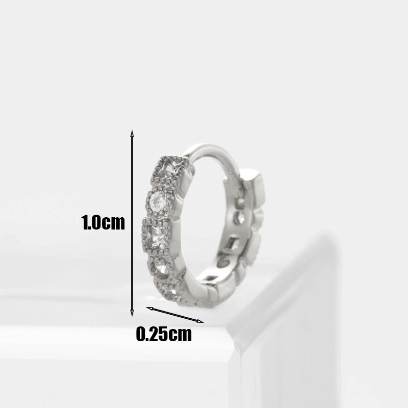 Fashion Flower Inlaid Zircon Copper Earrings