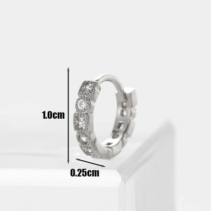 Fashion Flower Inlaid Zircon Copper Earrings