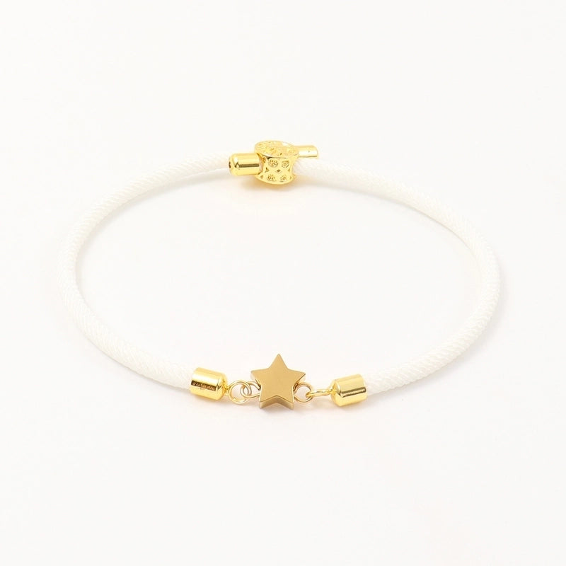 Elegant Minimalist Classic Style Star 304 Stainless Steel Nylon Twisted Rope Chain Bracelets In Bulk