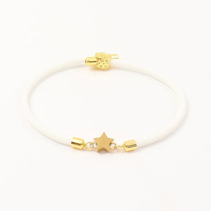 Elegant Minimalist Classic Style Star 304 Stainless Steel Nylon Twisted Rope Chain Bracelets In Bulk