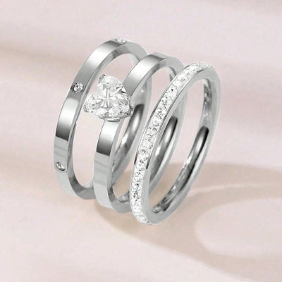 Elegant Minimalist Solid Color 304 Stainless Steel Zircon Gold Plated Plating Inlay Rings