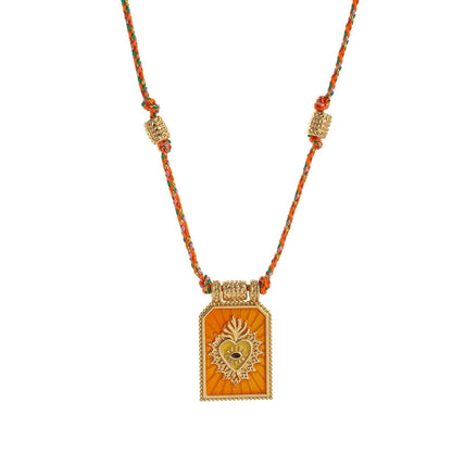 Copper Gold Plated Enamel Tarot Pendant Necklace