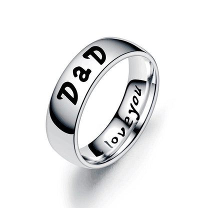 Family Member Letters Stainless Steel Ring