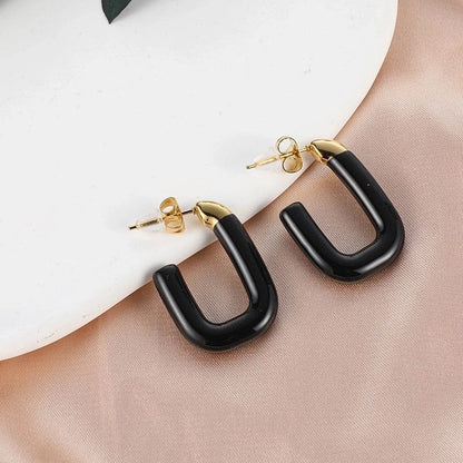 1 Pair Elegant Streetwear Geometric 304 Stainless Steel Ear Studs