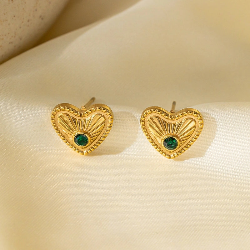 1 Pair Basic Minimalist Irregular Heart Shape Plating Titanium Steel Ear Studs