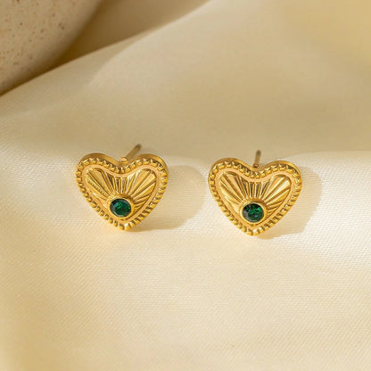 1 Pair Basic Minimalist Irregular Heart Shape Plating Titanium Steel Ear Studs