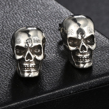 1 Pair Halloween Hip-Hop Retro Punk Skull Plating Copper Copper Ear Studs