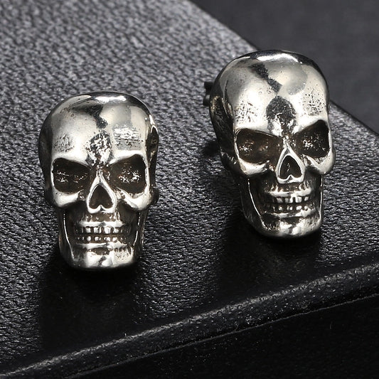 1 Pair Halloween Hip-Hop Retro Punk Skull Plating Copper Copper Ear Studs