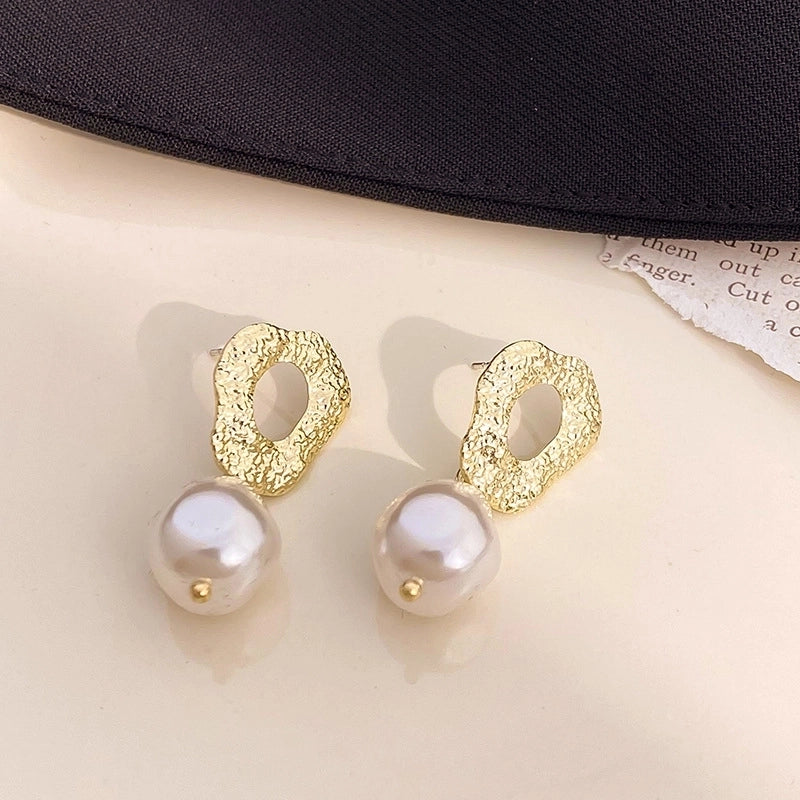 1 Pair Minimalist Round Inlay Alloy Zircon Ear Studs