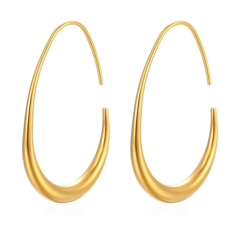 1 Pair Retro Water Droplets Plating 304 Stainless Steel 18K Gold Plated Drop Earrings