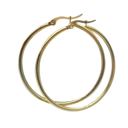 10 Pieces Fashion Round Plating 201 Stainless Steel 18K Gold Plated Hoop Earrings