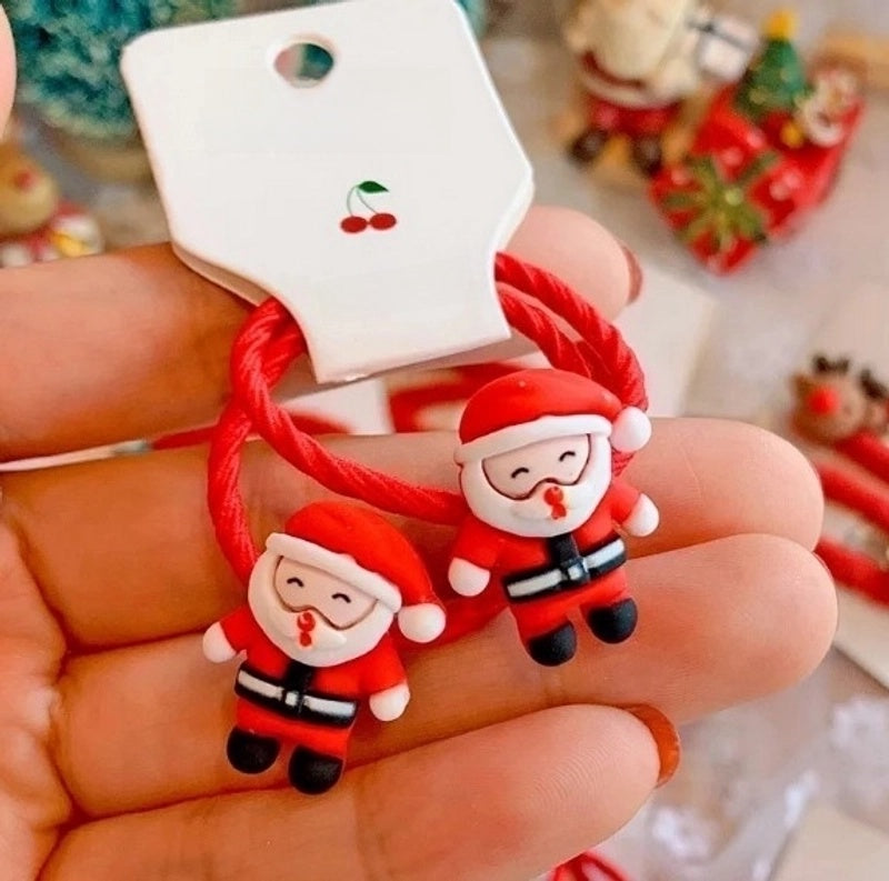 Christmas Fashion Children Unisex Cartoon Character Arylic Handmade Hair Tie