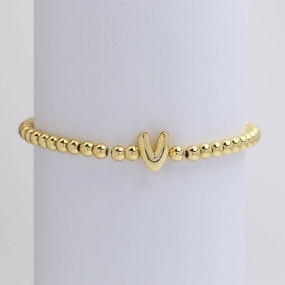 Copper Minimalist Plating Letter Bracelets