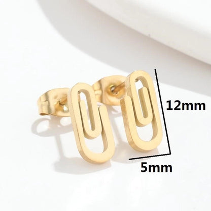 1 Pair Fashion Geometric Plating 304 Stainless Steel 18K Gold Plated Ear Studs