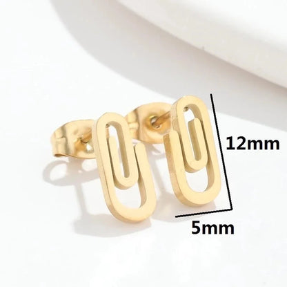 1 Pair Fashion Geometric Plating 304 Stainless Steel 18K Gold Plated Ear Studs
