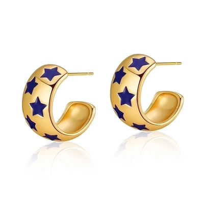 1 Pair Retro Sweet Triangle Devil\'s Eye Heart Shape Enamel Plating Inlay Copper Zircon 18k Gold Plated Ear Studs