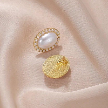 1 Pair Modern Style Geometric Plating Imitation Pearl Drop Earrings Ear Studs