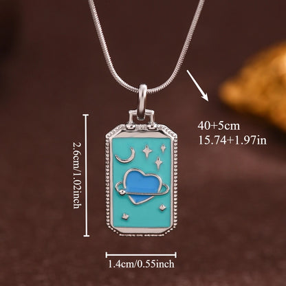 Vintage Style Minimalist Sun Moon Titanium Steel Copper Plating Pendant Necklace