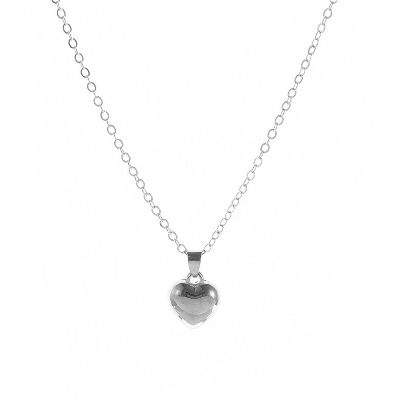 Fashion Heart Shape Stainless Steel Alloy Artificial Pearls Zircon Inlay Pendant Necklace