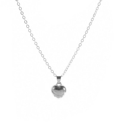 Fashion Heart Shape Stainless Steel Alloy Artificial Pearls Zircon Inlay Pendant Necklace
