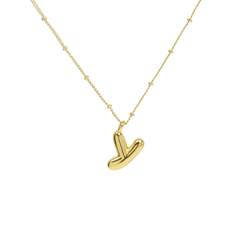 Copper Brass Minimalist Letter Pendant Necklace