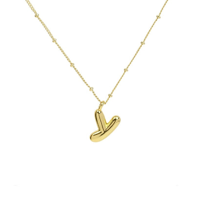 Copper Brass Minimalist Letter Pendant Necklace