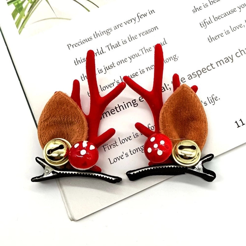Christmas Cute Antlers Plastic Cloth Flannel Party Hairpin