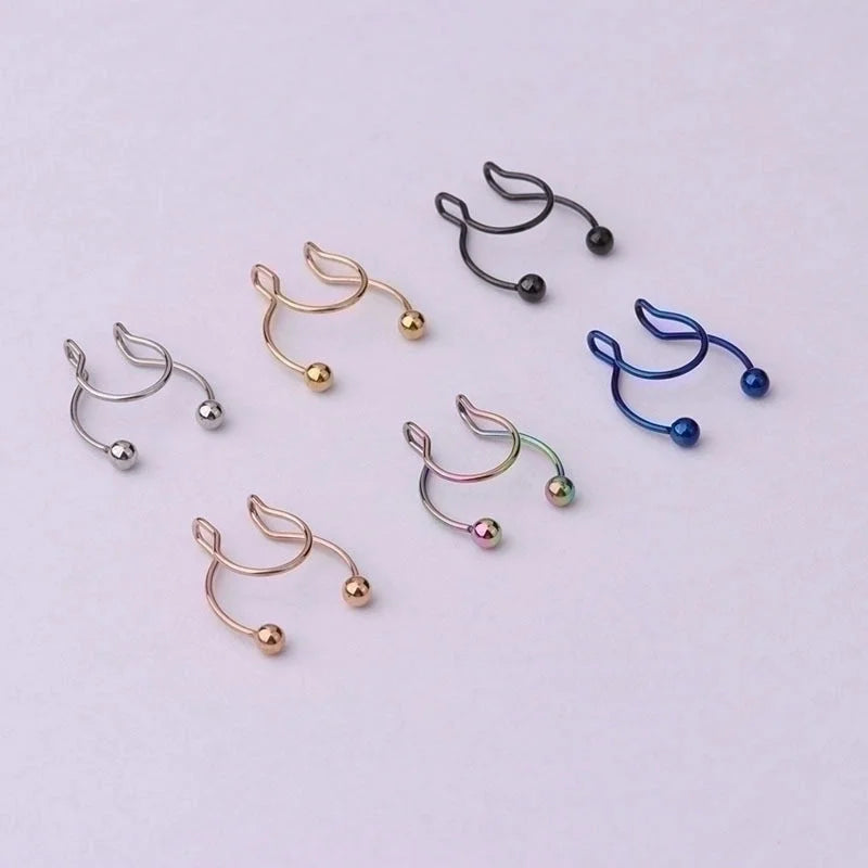 Nose Rings & Studs Geometric 316 Stainless Steel Plating