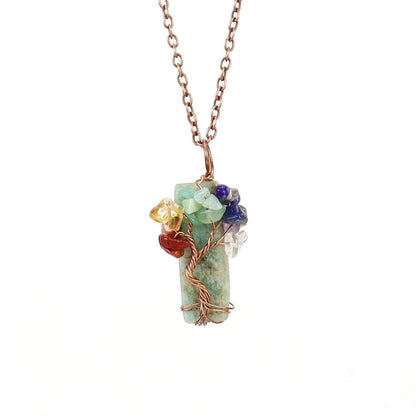 Streetwear Leaf Natural Stone Pendant Necklace In Bulk