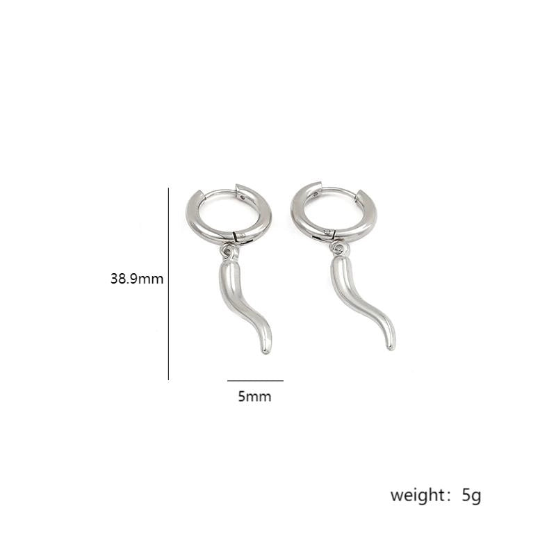 Stainless Steel 18K Gold Plated Minimalist Plating Chili Drop Earrings